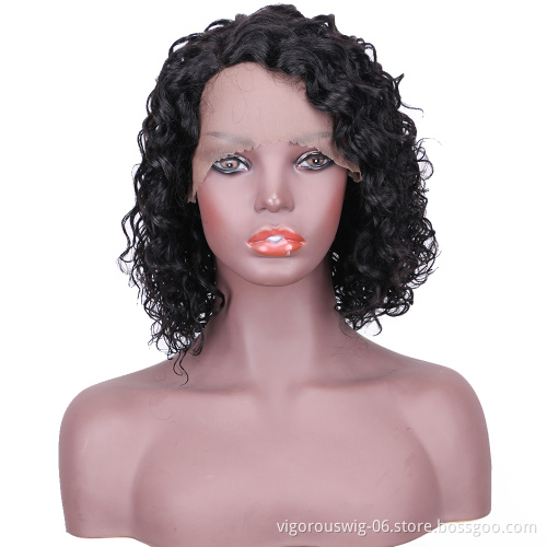 Vigorous Lace Frontal Human Hair Wig Pre Plucked Short Curly Brazilian Hair Wigs for Black Women 100% Real Hair
